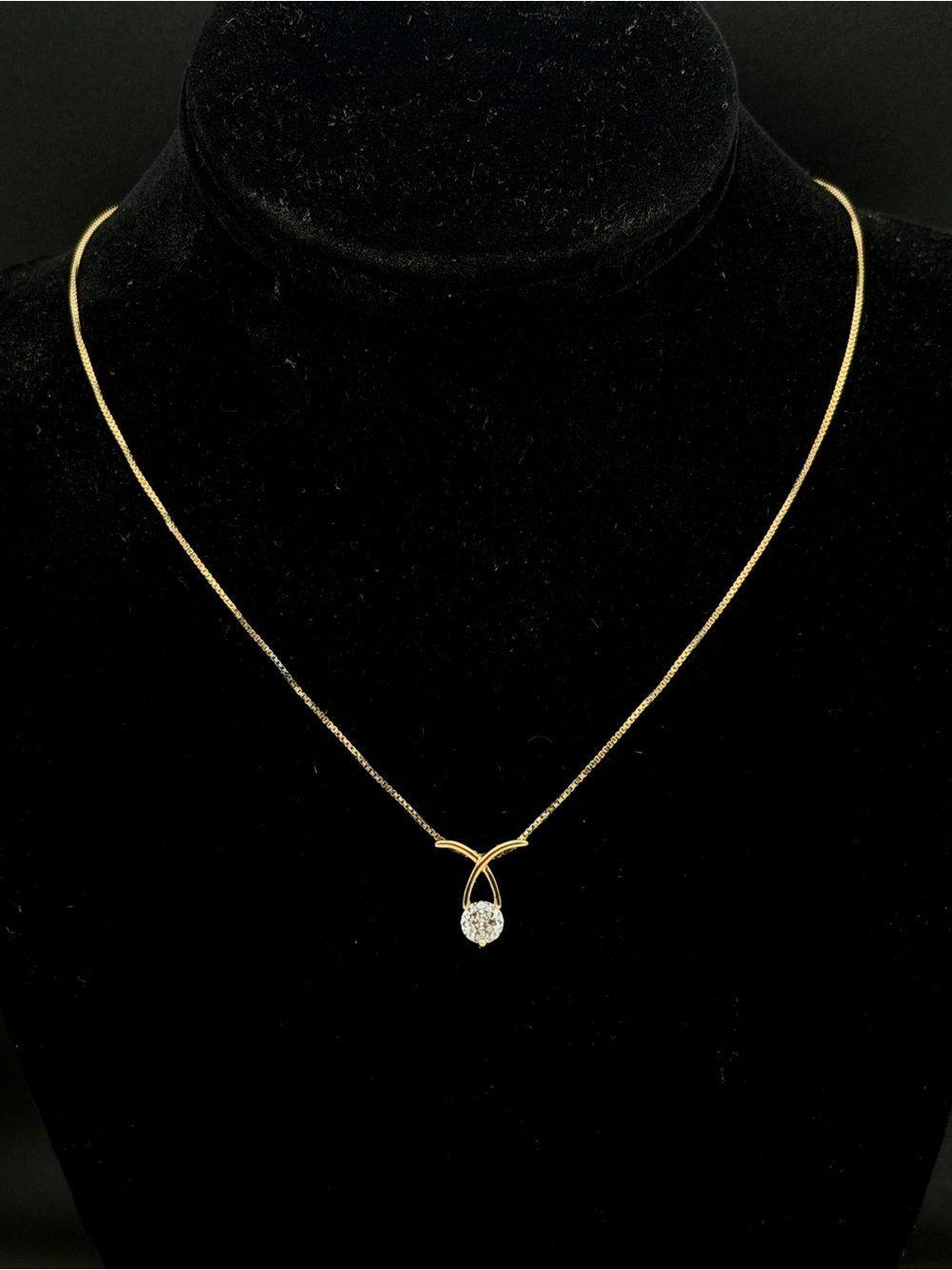 Ross-Simons - Gold Tone CZ Sterling Silver Pendant Chain Necklace - 18"